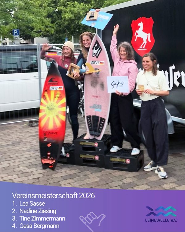 Gewinnerinnen der Leinewellen Vereinsmeisterschaft 2026