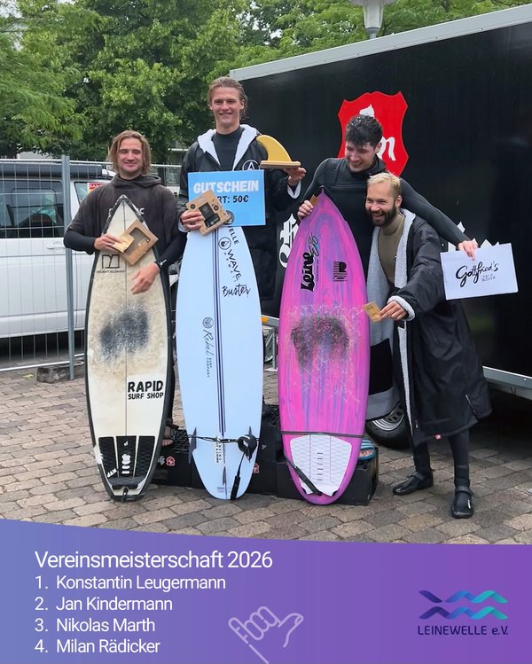 Gewinner Leinewelle Vereinsmeisterschaft 2026